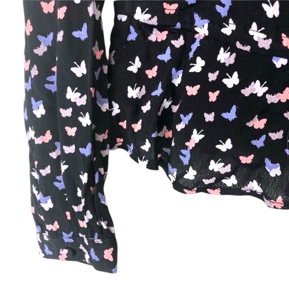 Rails Long Sleeve Butterfly Button Up Front Tie S - Picture 4 of 10